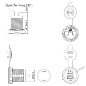 Ugrađeni punjač s USB-A i USB-C priključkom, 5 V, 4,2 A MY1218
