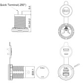 Ugrađeni punjač s USB-A i USB-C priključkom, QC3.0, PD 3.0 MY1298