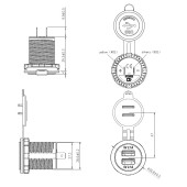 USB-A punjač 2x, ugrađeni, 5V, 4.2A MY1248