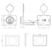 USB-A punjač 2x, ugrađeni, 5V, 4.2A MY1236