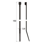 Kabelske vezice 150 x 3,6 mm (100 kom)