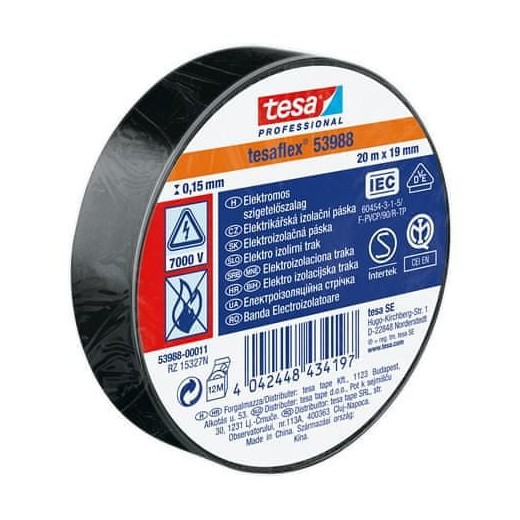 Tesa 53988 PVC 15/10 crna izolacijska traka