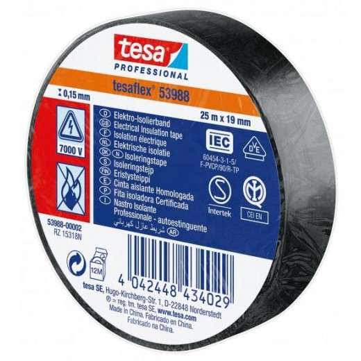 Tesa 53988 PVC izolacijska traka 19/25 crna
