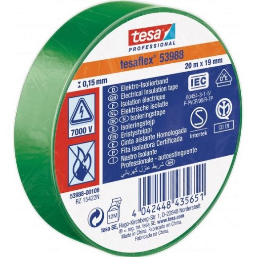 Tesa 53988 PVC izolacijska traka 19/20 zelena