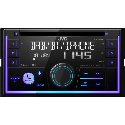 2DIN auto radio JVC KW-DB95BT