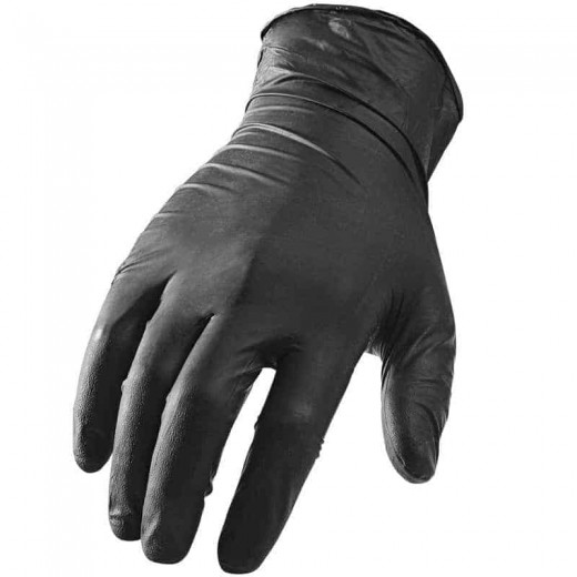 Carbon Collective Heavy Duty Black Textured Nitrile Glove - L kemijski otporne nitrilne rukavice