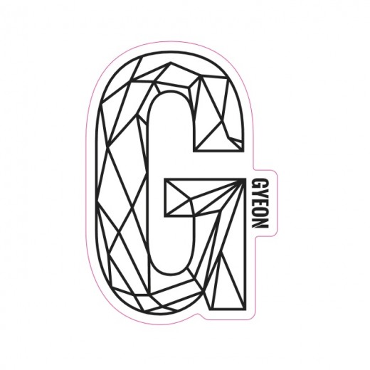 Naljepnica Gyeon G crna (100 mm x 65,6 mm)