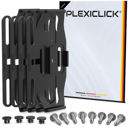 Držač za registracijsku pločicu crne boje Plexiclick V1 crni (110 mm)