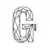 Naljepnica Gyeon G crna (100 mm x 65,6 mm)