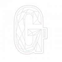 Bijela naljepnica Gyeon G (100 mm x 65,6 mm)